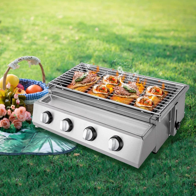 Barbecue Elettrico Da Tavolo 2600W Con Griglia In Acciaio Inox - Griglia Antiaderente Per 5-10 Persone, Termostato Regolabile
