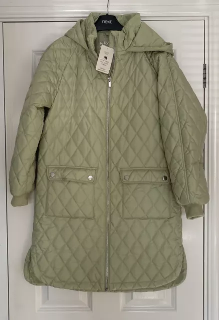 BNWT NEXT  Size 11-12 Years 146-152 cm Girls Green Shower Resistant  Coat Jacket