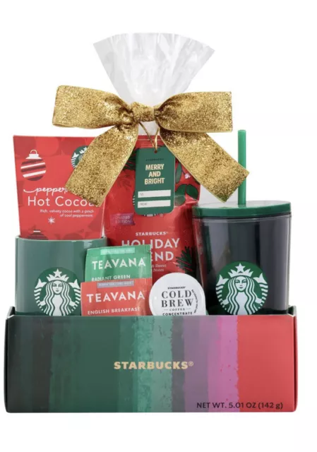 Starbucks Holiday Cold Cup & Ceramic Mug Coffee Teavana Tea Gift Set NIB