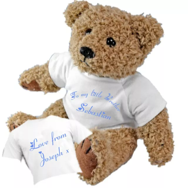 Personalised Teddy Bear for My Little Brother from a Big Sister / Brother GIFT