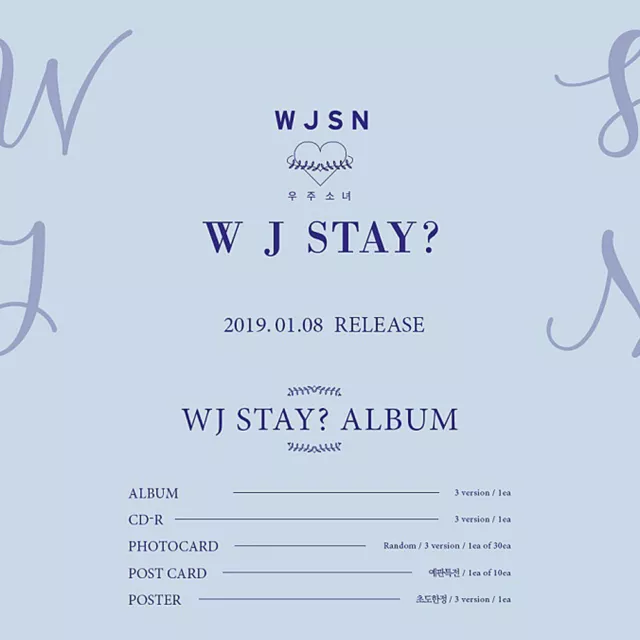 WJSN Cosmic Girl WJ Stay? CD+Booklet+Card+Postcard+Etc+Tracking Number 3