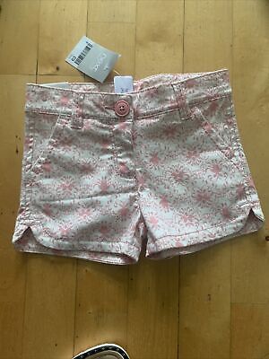 BNWT Next Girls Denim Shorts Age 3 YRS 98 CMS Cream & Pink Floral Patten RRP £9