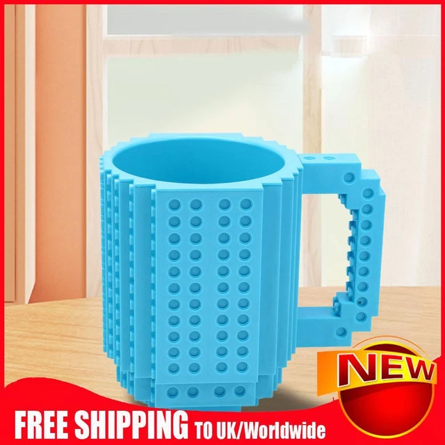 Build-On Brick Mug DIY Funny Block Mug Creative Coffee Drinkware for Kids Travel