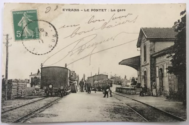 Cpa 33 Eyrans Le Pontet La Gare