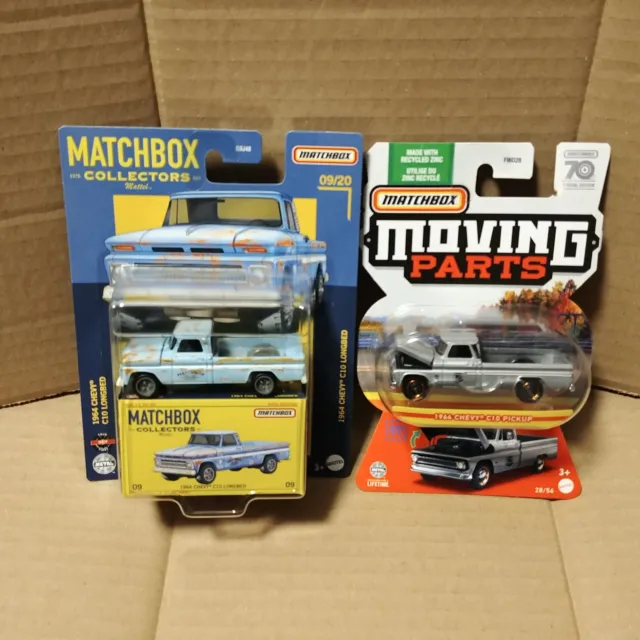 Matchbox Collectors 1964 Chevy C10 Chevrolet Longbed + Moving Parts Card Flaws