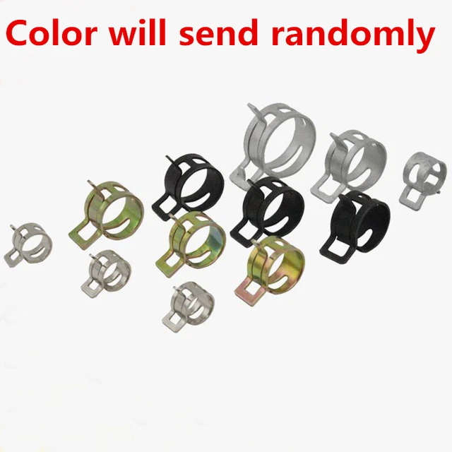 10pcs Steel Pipe Choose Fuel Spring Clip Vacuum Silicon Autos Hose Clamps 4-46mm