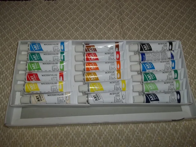 18 PC ART STUDIO ACRYLIC PAINT Set Professional Artist Painting  -Tubes 12ml