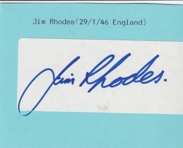 Jim Rhodes - European Tour Golfer signed Address Label (Laid onto card)