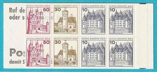 Berlin aus 1977 ** postfrisch MH b b 10 MiNr. 532, 534, 536 Burgen und Schlösser