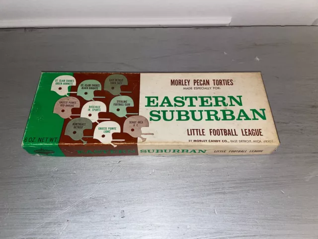 VTG MORLEY Candy Box EASTERN SUBURBAN LITTLE FOOTBALL LEAGUE Detroit Michigan