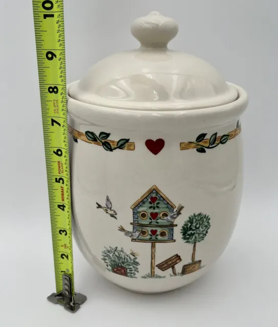 Thomson Pottery Ceramic Birdhouse Canister with Lid 8” Large Cookie Jar