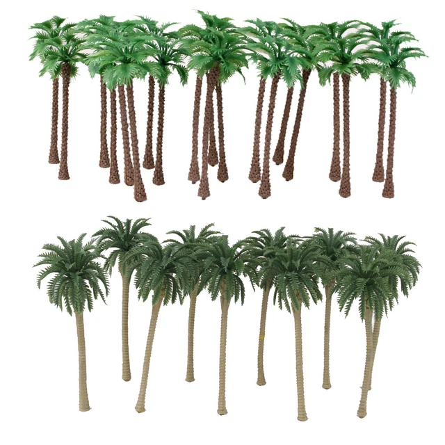 40 LOT MODELL Baum Kunststoff Kokospalme Diorama Miniatur Landschaft