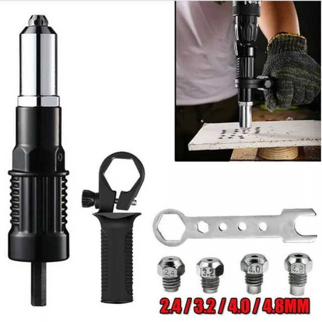 Electric Rivet Nut Gun Cordless Drill Pop Adapter Riveting Riveter Insert Tool