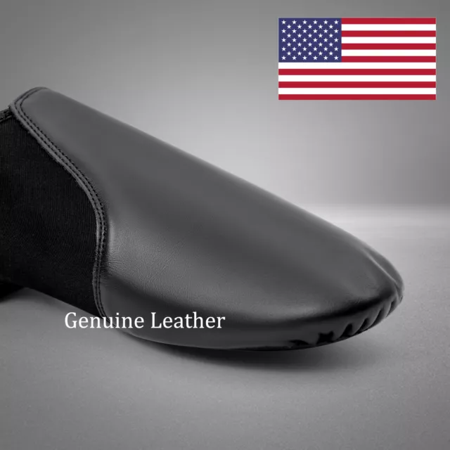 Linodes Genuine Leather Dance Jazz Shoe Slip-on for Women and Men's Dance Shoes