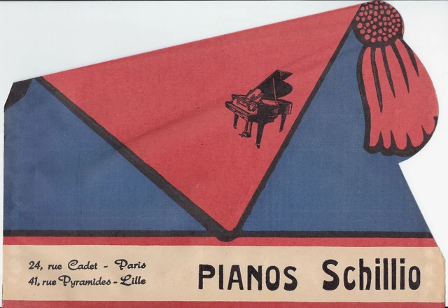 Chapeau Ou Calot Ancien En Papier Publicitaire. Pianos Schillio.    Ref 5906