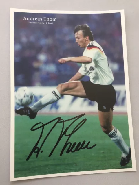 ANDREAS THOM  DFB/DDR-Nationalspieler  In-person  signed Foto 20 x 28 Autogramm