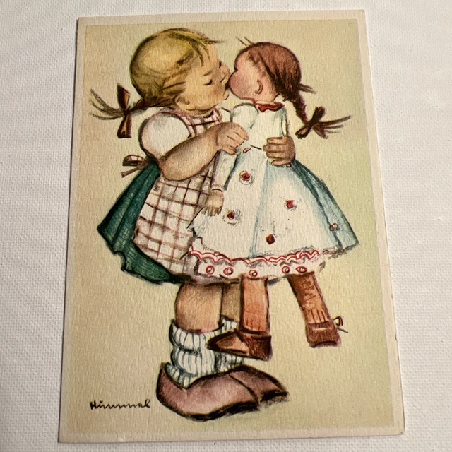 Vintage Unused Ars Sacra Hummel Greeting Card Girl & Doll Herbert Dubler @1941