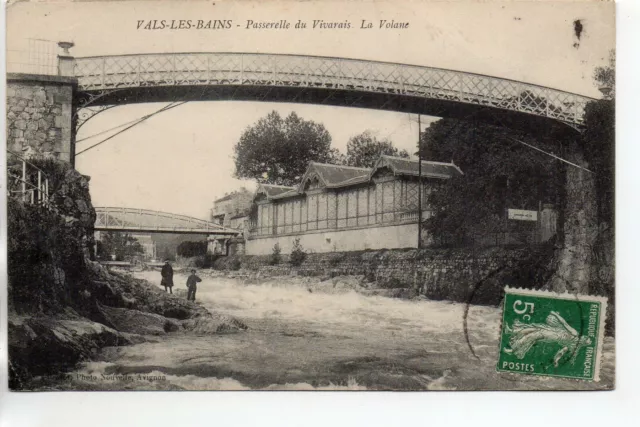 VALS LES BAINS - Ardèche- CPA 07 - la passerelle du Vivarais