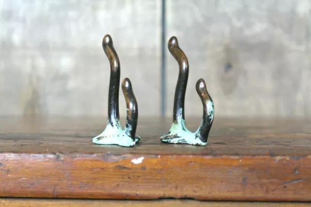 Vintage Coat Hook Pair of 2 Old Farmhouse Country Entry Way Kitchen 5