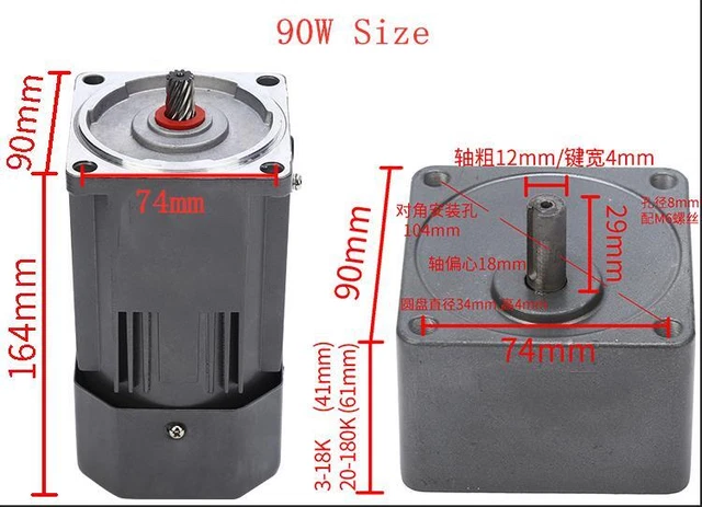 Motoriduttore AC220V 6W Con Regolatore Velocità | Reversibile CW/CCW | 1400 RPM | Per Smerigliatrici E Attrezzi - Foto 3