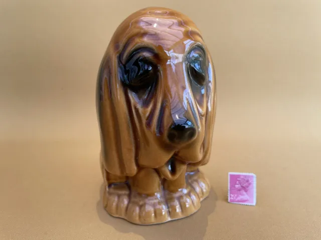 Vintage Ceramic Bassett Hound Dog Figurine Ornament 70's