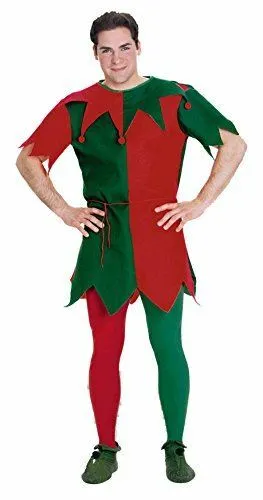 Christmas Red & Green Tights - Elf Jester - Costume Accessory - Adult - One Size