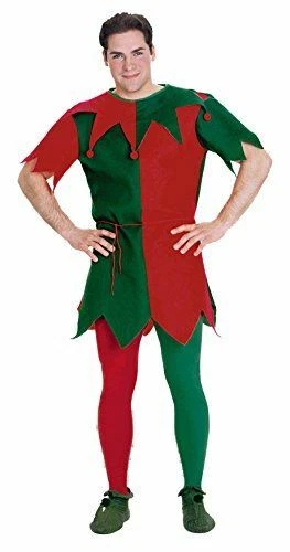 Christmas Red & Green Tights - Elf Jester - Costume Accessory - Adult - One Size