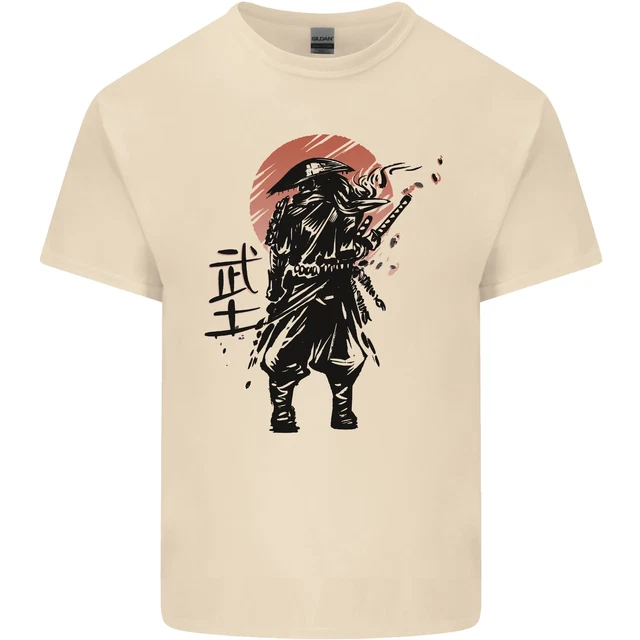 T-shirt top da uomo Samurai Sun MMA Warrior cotone