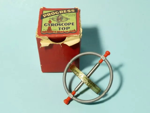 Vintage Gyroscope Top Toy by Progress Blackpool in Original Cardboard Box