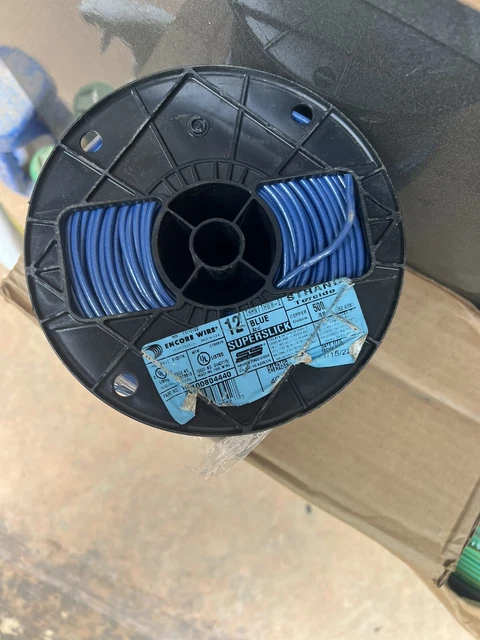 Southwire THHN Building Wire Stranded 12 AWG 500 Ft Blue 22967401