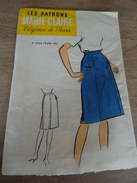 Patron De Couture Vintage Années 60/70 Pour Jupe Pli Couchée - Taille 44 (N°14) - Occasion - Français