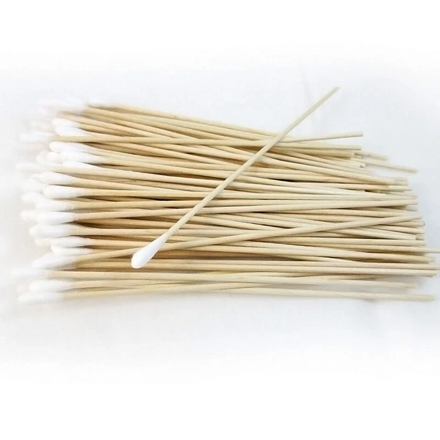 100 pz batuffoli di cotone applicatore bastoncini di cotone 6' extra lunghi, legno stord X0T5