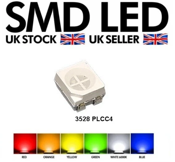 LED SMD 3528 Rouge - Lot De 100 Pièces - 625 Nm, 20 MA, 2.1V - Pour DIY, éclairage, Décoration