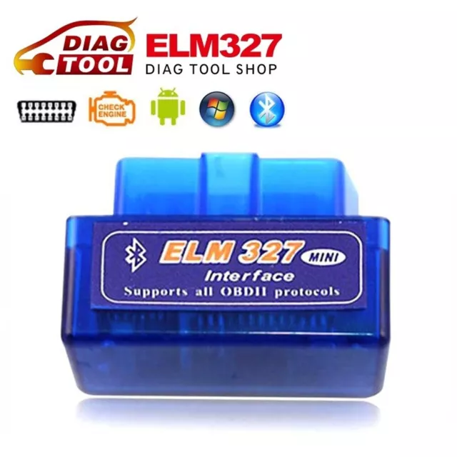 ELM327 OBD2 Bluetooth OBD II Car Diagnostic Scan Reader Tool Mini Android Torque