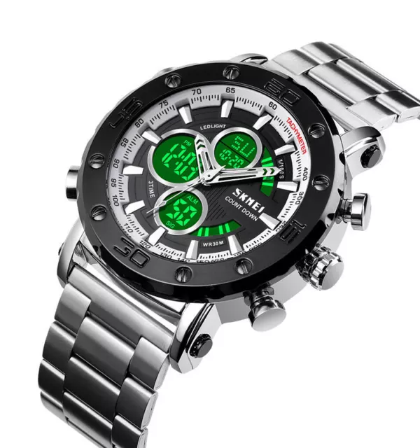 Luxus Herren Sportuhren Wasserdicht Chronograph Datum Analog Quarz Armbanduhr