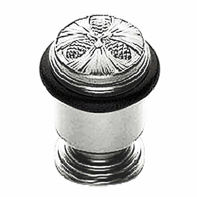 Brass Door Stop Floor Mount Bumper Chrome Pinecone | Renovator's Supply