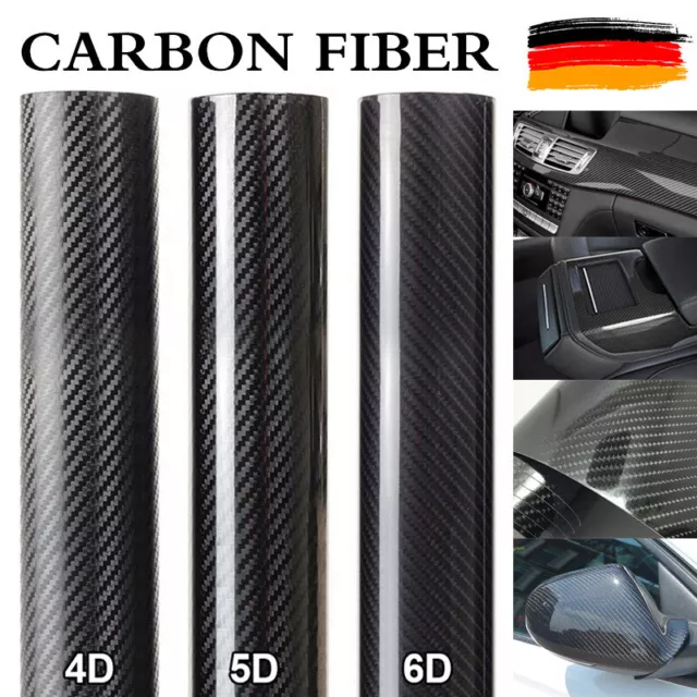 Autofolie in SCHWARZ Ton 3D 4D 5D Carbon Folie GLANZ MATT GLITZER