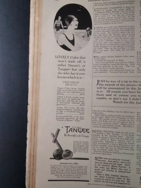Tangee Rouge Makeup 1926 Original Ad Rare VHTF Flapper Art Beach Beauty