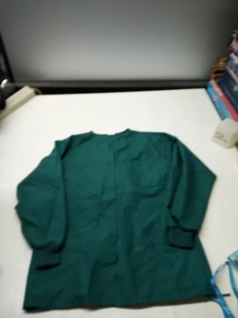 BARCO Style SG413 Green Long Sleeve Button Front Scrub Jacket Size Medium