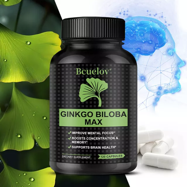 Cápsulas de Ginkgo Biloba - 120 cápsulas - mejoran la concentración y la memoria