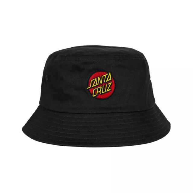 Santa Cruz Classic Dot Patch Bucket Hat in Black- S-M -Black