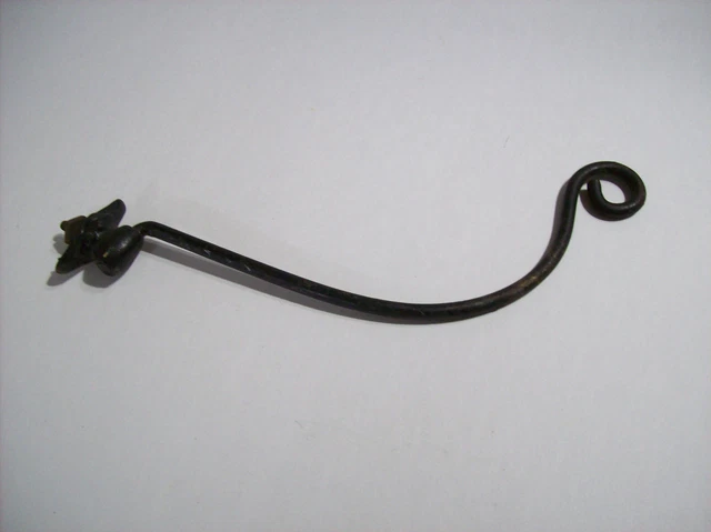 old vintage Cast Iron Hook Plant or Sign Hanger, Rustic Old 4