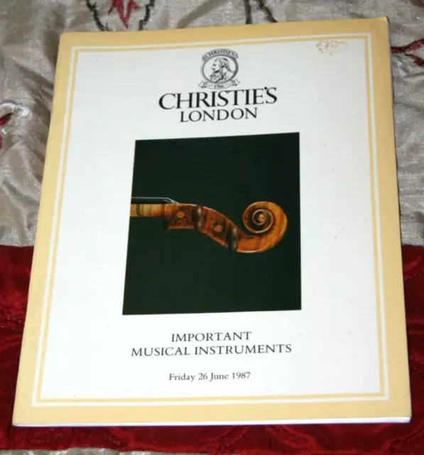 Christie's London Auction House Catalog Important Musical Instruments June 1987