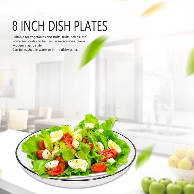 Aeun Ceramic Dinner Plates Microwave And Dishwasher Safe Round Steak Salad
