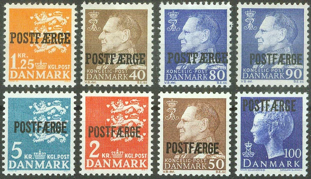 Denmark 1965/75, Postfærge (postal ferry) Parcel Post Mi.# 40-47, MNH
