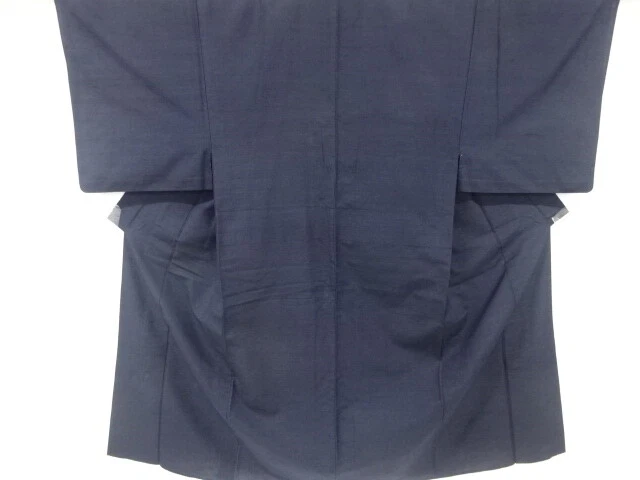 6571414: Japanese Kimono / Antique Hitoe Mens Kimono / Tsumugi / Ensemble