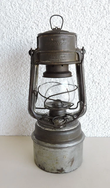 alte Petroleumlampe Laterne Feuerhand 276 Spec. Baby Sturmkappe /orig. Glas Jena