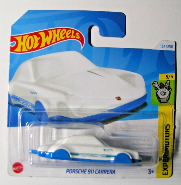 Hot Wheels Porsche 911 Carrera Experimotors - Schlüsselanhänger Mit Short Card - Mattel 2024 1:64 Modellauto In Weiß-Blau
