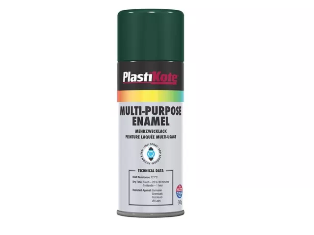 PlastiKote - Brillo de pintura en aerosol de uso múltiple, verde brillante 400ml