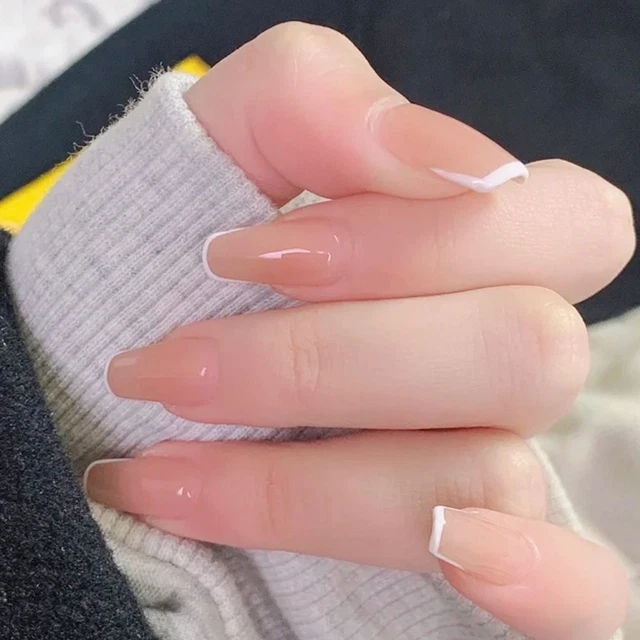 Portable Pointe des ongles Faux ongles de cercueil français Faux ongles arqués